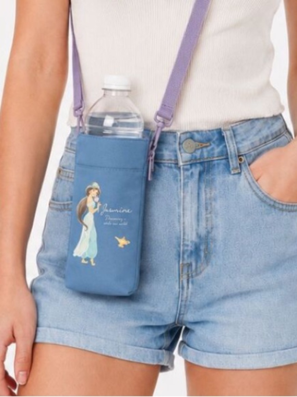 Disney Princess Jasmine Aladdin Insulated Bottle Holder Crossbody Bag NWT